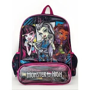 HEYS Monster High Backpack School Bag Draculara-Frankie Stein-Clawdeen Wolf RARE